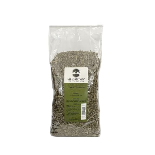SABOREATE Y CAFÉ THE FLAVOUR SHOP Té Verde Gunpowder en Hoja 1 kg – Té Verde a Granel en Hebra, Infusión Natural, Sabor Intenso y Fresco