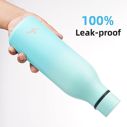 Image of Konokyo Insulated Water Bottle with Strap,18 oz Double Wall Stainless Steel Vacuum Bottles Metal Water Flask,Mint