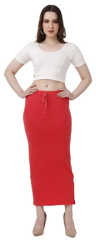 Image of Lycra Blend Cotton Saree Shapewear Petticoat for Women and Girls, Skirts Shapewear Dress for Saree