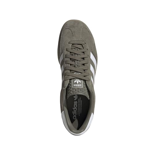 Image of adidas Gazelle Indoor Men's Three Layers Q-Pannel Gum Sole Trainers (Olivewhite, US 5.5)