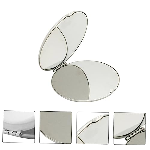 Espejo de Maquillaje Compacto Doble Faz Plegable Plata 3 pzas miniatura 3