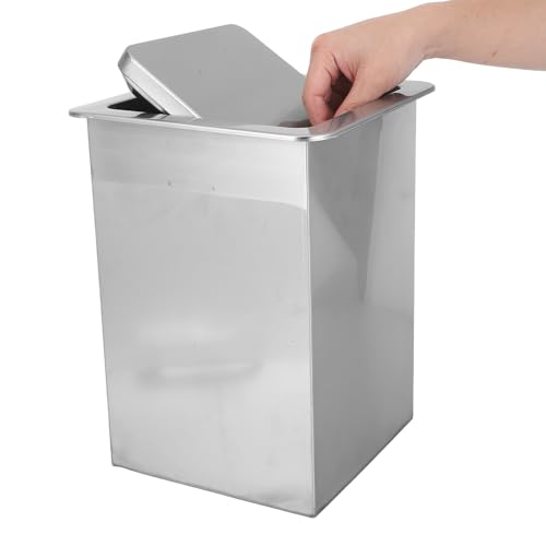 Caneca empotrada de acero inoxidable con tapa abatible miniatura 4