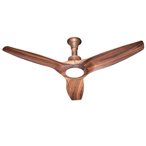 Image of ACTIVA Silentair 1200mm BLDC Ceiling Fan with LED Light & Remote Control | 28W BEE 5 Star Energy Efficient Fan | High Airflow | Low Noise | Reversible Mode | Premium ABS Body | Wooden Finish