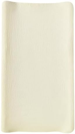 Muslin Changing Pad Cover for Baby Boys Girls, Ultra Soft Breathable Diaper Changing Table Pad Cover, Neutral Fitted Changing Pad Sheets (Beige)