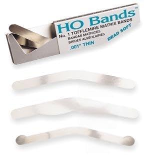 Microbrush 350110 HO Bands Tofflemire Matrix Band, Regular, 0.001" Size, #1 Universal (Pack of 100)