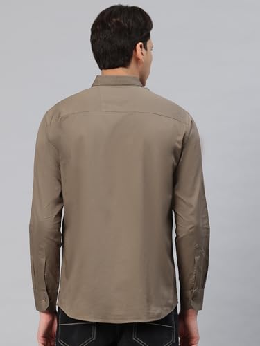 Image of Majestic Man Men's Cotton Slim Fit Solid Casual Shirt