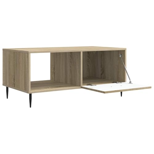 Table basse chêne Sonoma au design industriel moderne vintage 90 cm - 5