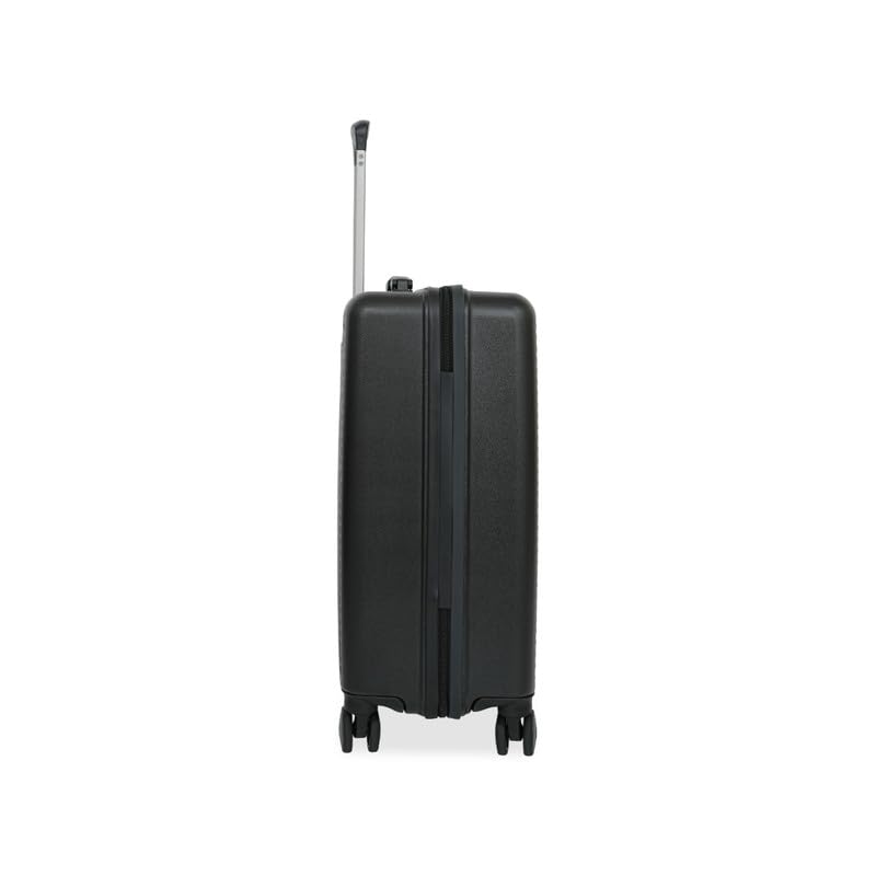 Image of United Colors of Benetton Cabin Hard Luggage Glide - Black | PC Carry-On Trolley Bag | TSA Lock & 360 Spinner Wheels Suitcase | Telescopic Handle | Water Resistance | 55cm | 46L Capacity