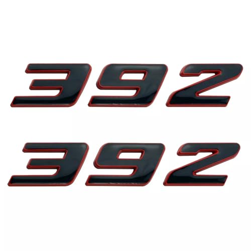 Image of Pair Set 392 Front Right Door Side Badge Nameplates Emblem Self-Adhesive Decals Sticker (Red Black)
