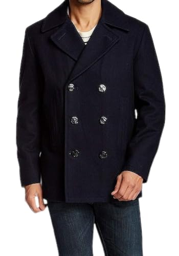 Image of Nautica Men's Wool Blend Peacoat - Double-Breasted Winter Coat, Regular, Big & Tall Sizes