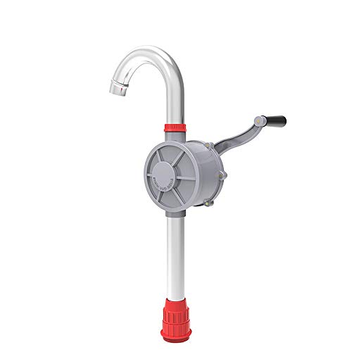 Squeezing Syphon for Lawn Mowers Industrial Hand Pump Rotary Aluminum Alloy Manual Oil Pump For Heavy Duty Use In Agricultural (Color : Silver, Size : 130cm)