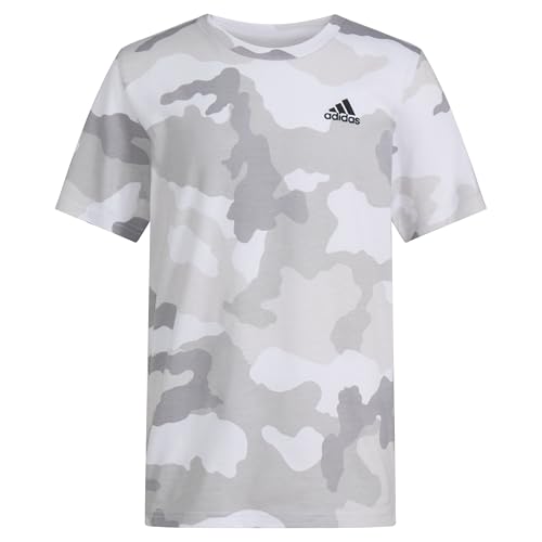 adidas Boys' Short Sleeve Cotton Camo Print T-Shirt