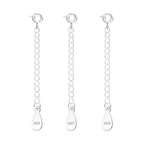 Extensor de Cadena de Plata ALEXCRAFT con Cierre de Anillo de Resorte Cover