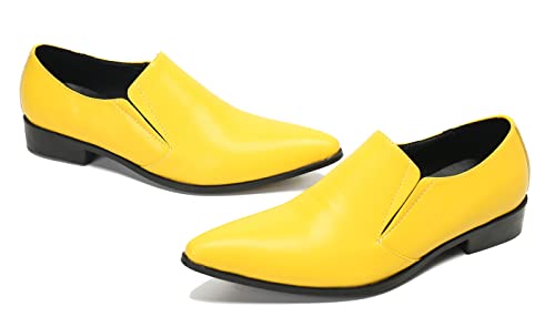 Santimon Men's Loafers Slip-Ons Dress Casual Business Penny Loafers Prom Wedding Tuxedo Business Smoking Summer Gold Chain Party Shoes for Boy4