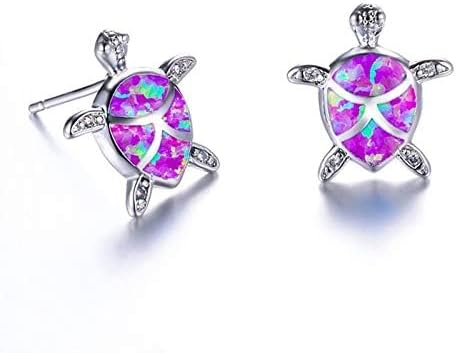 4 Pairs Cute Rhinestone Turtle Stud Earrings - Image 6