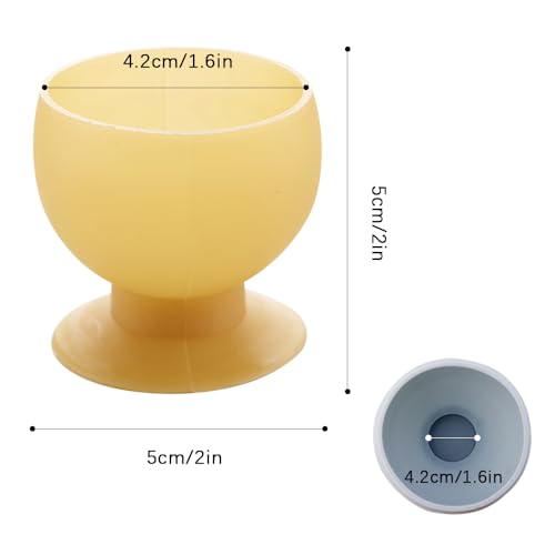 Image of 3-Pack Silicone Doorknob Covers, Round Door Knob Protectors - Wall Bumpers, Dust Covers, Noise Reducers, Easy to Install (Yellow)