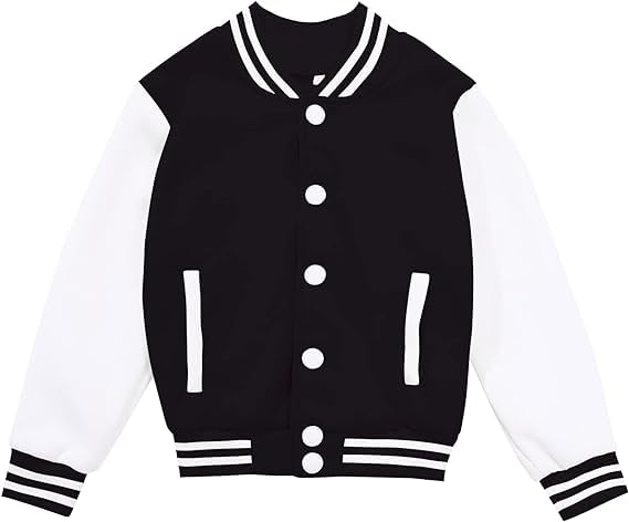 Kids Varsity Jacket Girls Baseball Jacket Boys Bomber Outwear with Pocket Coat2