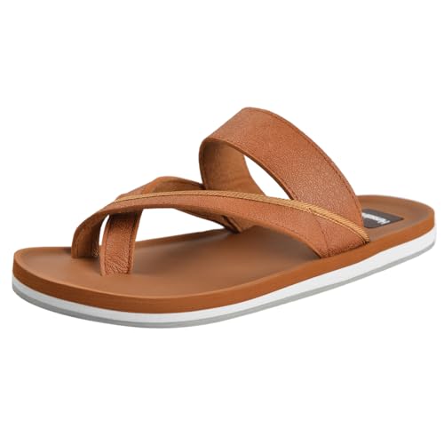Harssidanzar Flip Flops For Mens,Classical Thong Footbed Sandals Lightweight Beach Sandals KM236US4