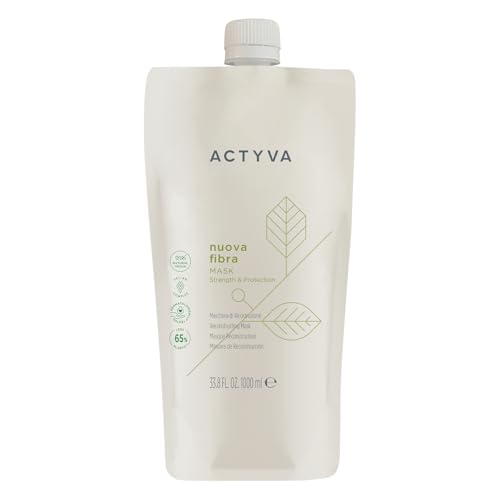 Actyva - Nuova Fibra Mask, Maschera Protettiva e Ristrutturante per Capelli Sfibrati o Danneggiati con Amaranto e Alga Rossa - 1000 ml