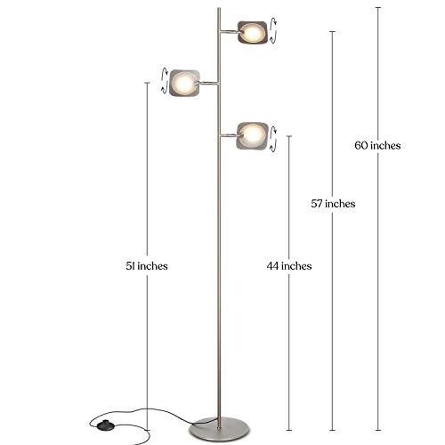 Brightech BC-TREELED-FLOOR-SATIN NICKEL Tree Floor Lamp For Living Rooms & Offices, Dimmable Standing Lamp For Bedroom Reading, Led Spotlight Floor Lamp thumb #1