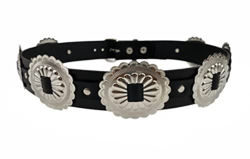 Large Concho Medallion 80's Hip Leather Belt Punk Goth Rap Rave Cosplay Heavy Duty2