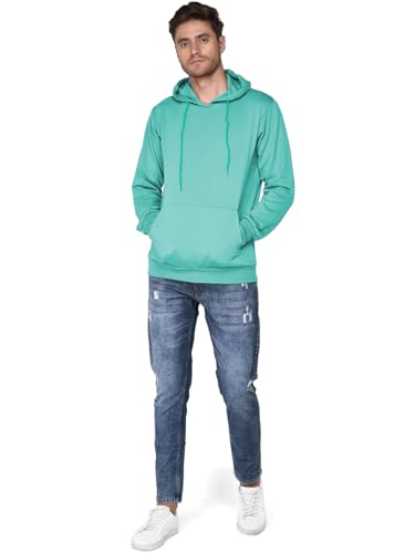 Image of SXV STYLE Hooded Pullover Solid Plain Unisex Cotton Oversized Baggy Sweatshirt Hoodie