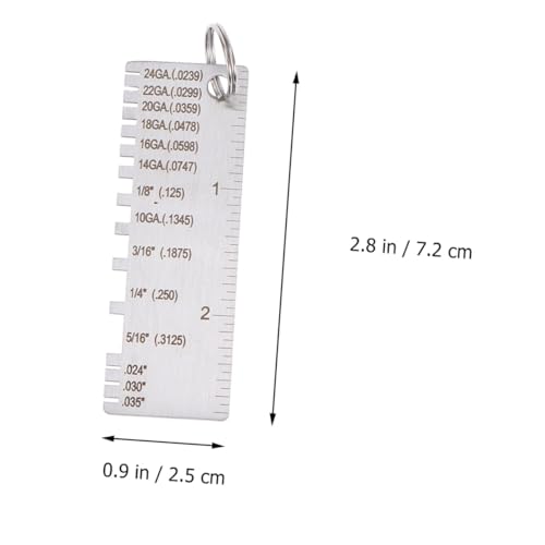 FOMIYES 2 piezas calibrador de espesores de costura de alta precisión en acero inoxidable para inspección de láminas y uso industrial en soldadura miniatura 2