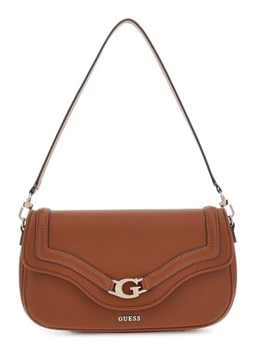 Sac à épaule GUESS Dea Flap Shoulder Bag marron cognac, sac à main tendance pour femme