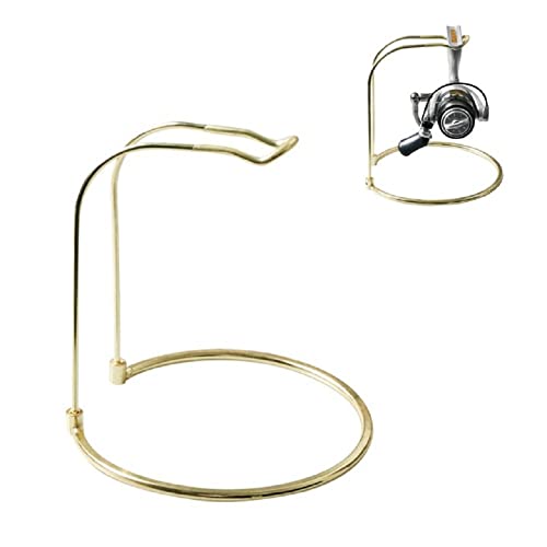 soonbuy Angelrollenständer Fischhalter, Spinnrollenhalterung für Zuhause Sorage, Edelstahl-Spinnangelrollen-Aufbewahrungshalterung Ständer Rack Gold Long Cover