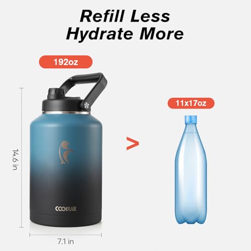 Image of Coolflask Titan 1.5 Gallon Water Bottle Insulated with Large Spout Lid