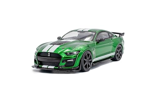 Modelo a escala 1:43 Shelby Mustang GT500 verde metálico miniatura 1