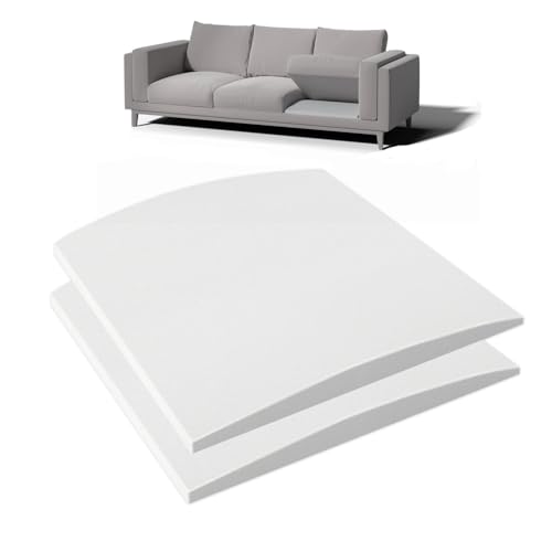 Image of Couch Cushion Support for Sagging Seat, 20 inchx20 inchx2 inch 40D High Density Curved Foam Sofa Cushion Support, Under-Cushion Sag Repair,White Set of 2