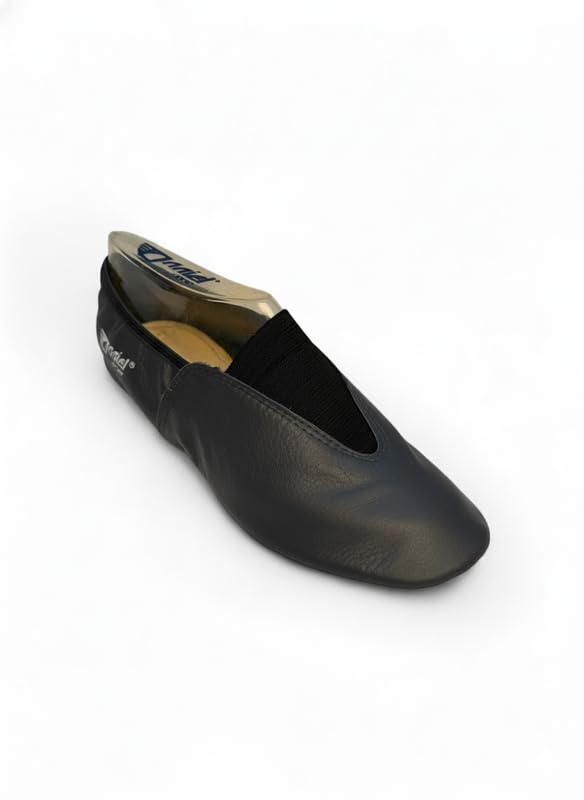 Anniel 2024 - Scarpe Ginnastica Artistica in Pelle con Suola in Gomma 100% Made in Italy (39, Nero)