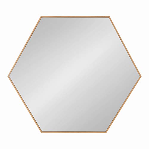 Kate And Laurel 220233 Rhodes Modern Hexagon Wall Mirror, 30 X 30, Natural Teak thumb #1