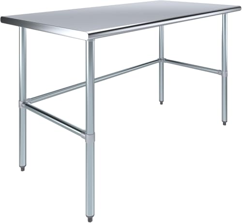 Image of 60 inchx30 inch Open Base Stainless Steel Work Table, NSF