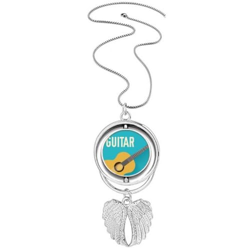 Pendentif ailes d'ange guitare bleue, le cadeau musique idéal