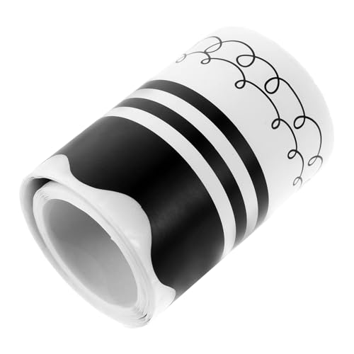 Healvian Borde Adhesivo Ondulado para Tablón de Anuncios 7,5 Cm X 5 M, Rollo Decorativo Negro para Aulas, Pegatina Autoadhesiva Resistente para Decoración Escolar y Fiestas