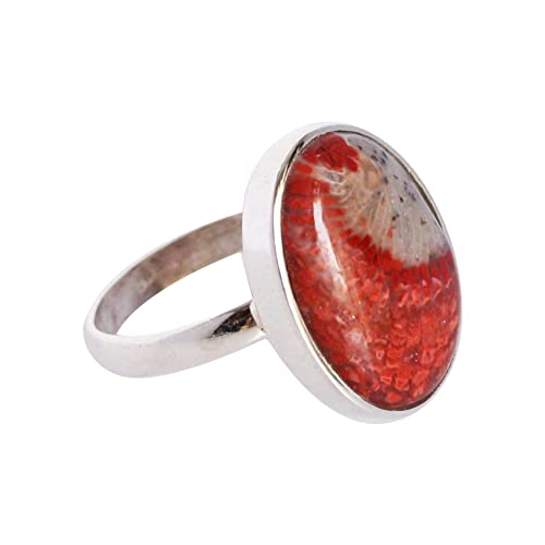 Bague camée en argent 925 et corail, le cadeau idéal et symbolique