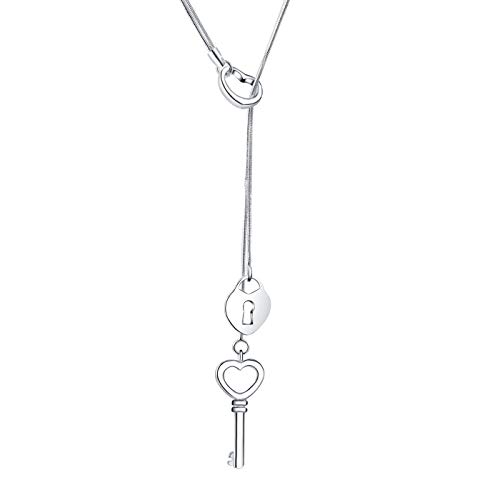 Cutesmile - Collar con colgante de plata de ley 925, diseño de corazón