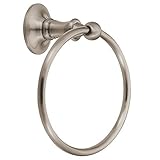 Moen DN6786BN Danbury Collection European Single Post Bathroom Hand Towel Ring, Brushed Nickel