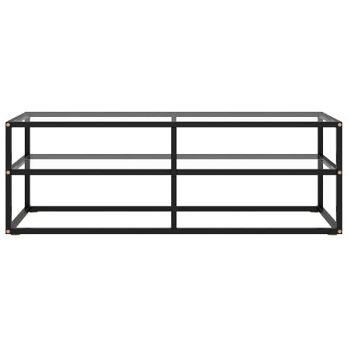 Rantry Mueble para TV Negro con Vidrio Templado Negro 120x40x40 cm Mueble de Salon Moderno, Módulos de Comedor, Mueble TV Elegante