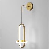 Modern Black/Gold Wall Lamp - Stylish Pendant Light for Bedroom, Creative Iron Fixture, Elegant Bedside Lighting, Perfect Home Decor & Interior Accent (Gold)