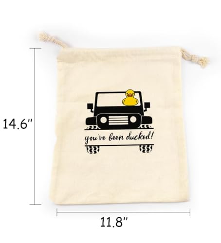 LANBAIHE You've Been Ducked, Duck bag Rubber Duck Drawstring Bag, Reusable Rubber Duck Bag 14.6 x 11.8 inches, Great Gift for Any Duck Enthusiast - Burlap Drawstring Bag2