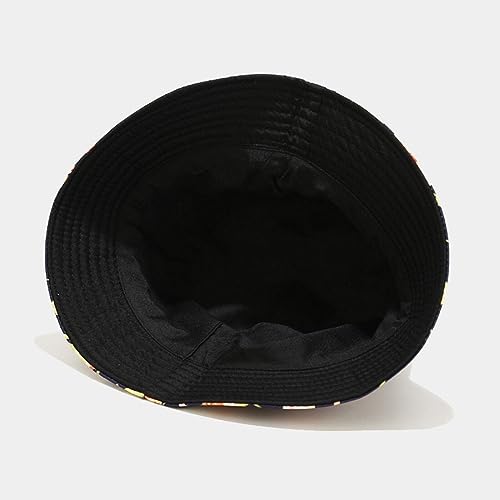Women Girls Reversible Fishing Fisherman Bucket Hat Summer Travel Beach Floral Leaf Sun Hat3