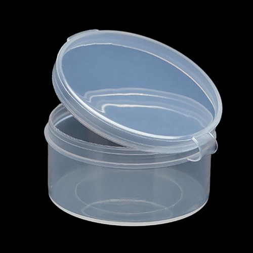 Image of 24 PACK 1.18 oz Empty Round Transparent Plastic Bead Jar (2.05 x 1.06 Inch), Plastic Round Beads Storage Containers Box for Fishing Tackles and Small Items and Other Craft Projects