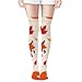 WUXEKZO Girls Women Fashion Fall Maple Leaves Autumn Foxes Cushioned Crew Socks for Cosplay, Soccer, Cycling, Quick Dry Long High Tube Socks