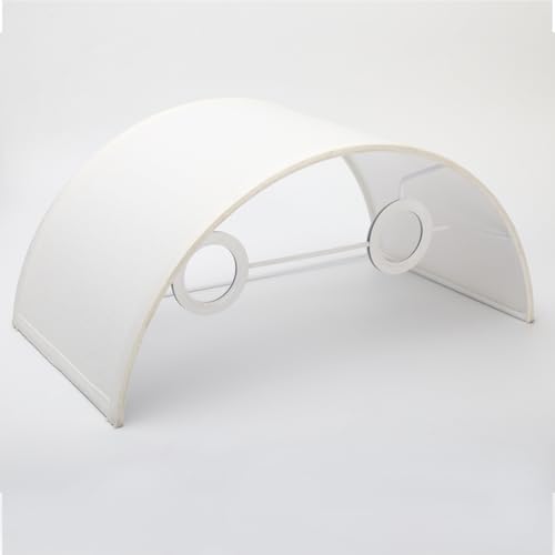 Image of Yosoan 2-Light White Lamp Semicircle Fabric Shades, Double Fabric Lampshade Indoor Wall Mount 2 Bulbs for Wall Sconce Lamp Replacement for Stairwell Bedside Hallway Home Decor(White)