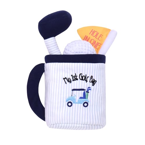 Image of 4 Piece Plush My First Golf Play Set with Sensory Toys for Baby, Blue Stripe, 9 inch