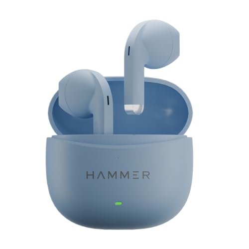 HAMMER New Launch Ultra Pods TWS Wireless Bluetooth Ear buds, Inbuilt Mic, 100H Standby Time, Earbuds with 30H Playtime, USB Type-C,13mm Dynamic Drivers, IPX5 Water Resistant Bluetooth Earphones(Blue)