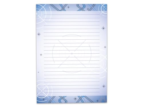 2 Motiv Schreibblöcke Hefte Briefpapier liniert für Kinder Schule Laser Lasertag Strahl neon bunt (1 Block dunkel und 1 Block hell A4 mit je 25 Blättern)